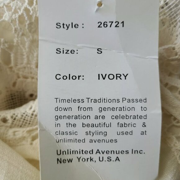 Rebellion Sheer Ivory Cream Colored Lace eyelet Tank Top Women's Size Small - Picture 7 of 9